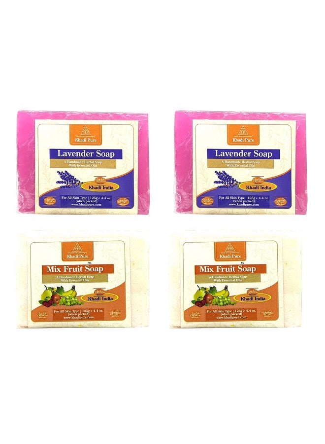 Khadi Pure Lavender & Mix Fruit Soap, 125 Ml (Pack Of 4) - Image 1