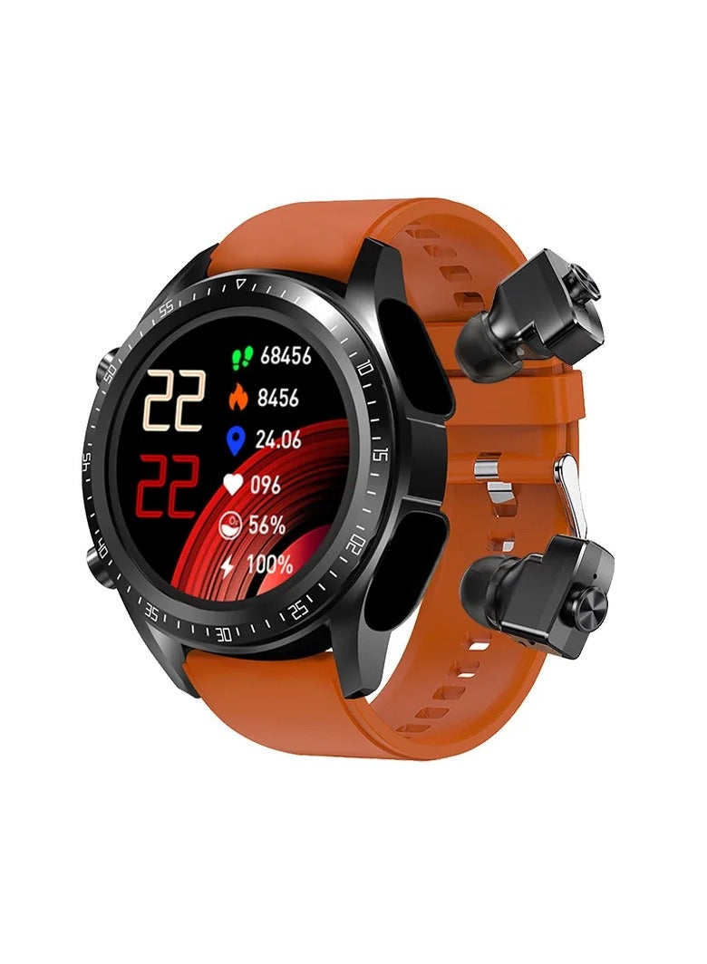 AROAQ JM03 Smart Watch Men TWS Earphones Bluetooth Call Music Control Blood Pressure Detection Smartwatch Android IOS 