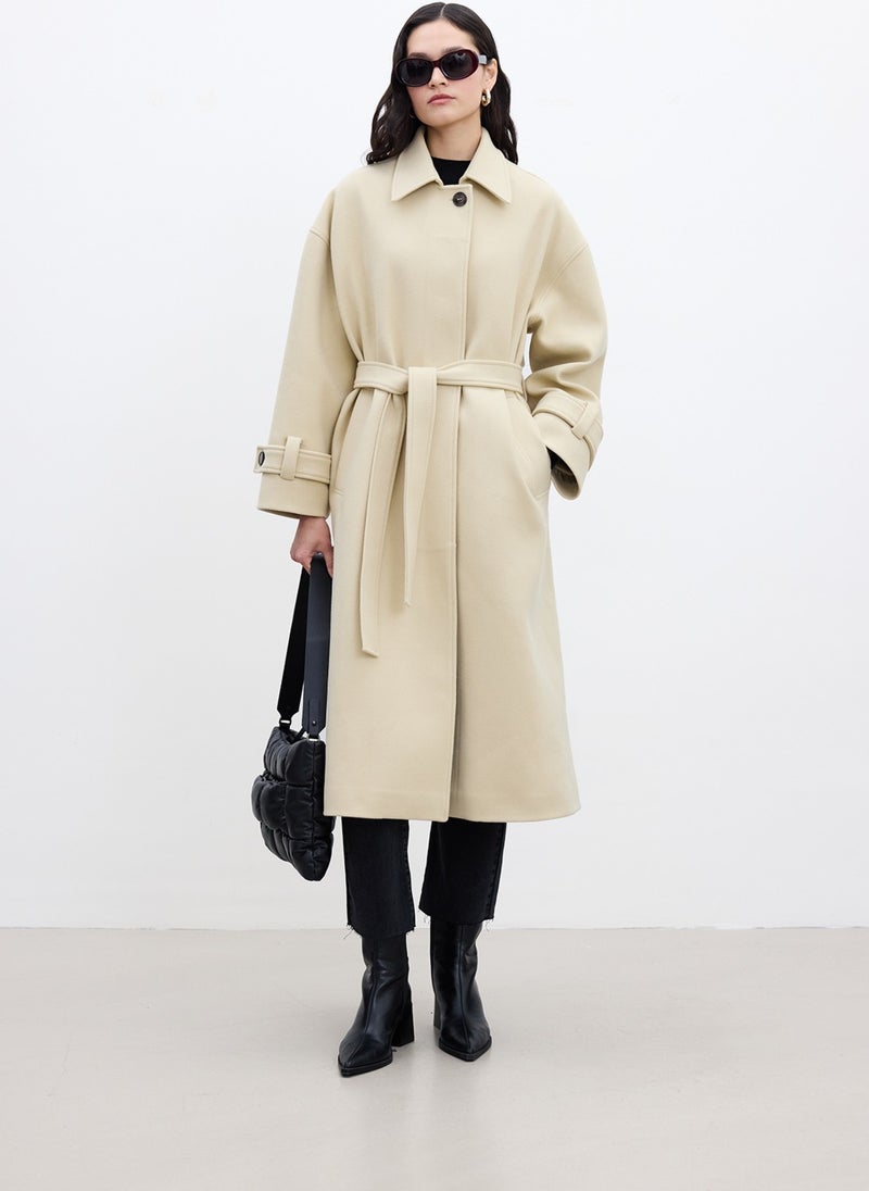 Manuka Andy Oversize Cashmere Coat Beige  - Image 3
