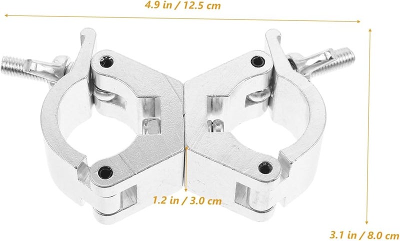 Heavy Duty Dual Ring Clamp For Stage Lighting Truss Hooks Black - Image 3