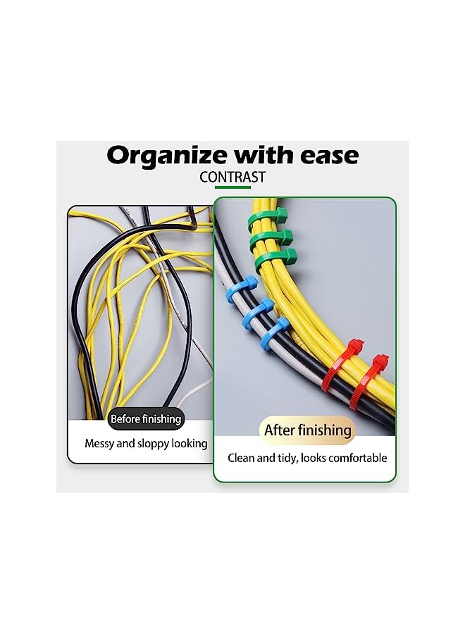 EKIND Cable Zip Ties, 100 Pack 8 Inch Self Locking UV Resistant Nylon Plastic Wire Ties Perfect for Electric Cables/Connecter Plants, Home, Office, Garage, Indoor and Outdoor (Black) - Image 3