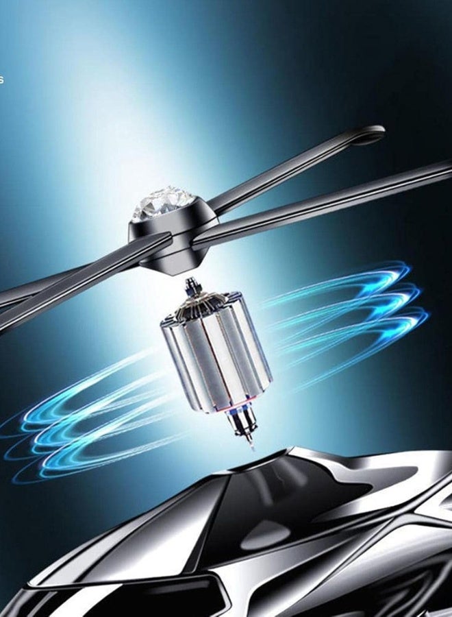 معطر سيارة فاخر بتصميم طائرة هليكوبتر دوارة – طاقة شمسية، رائحة طبيعية ثابتة، ديكور راقٍ لواجهة السيارة - Image 4