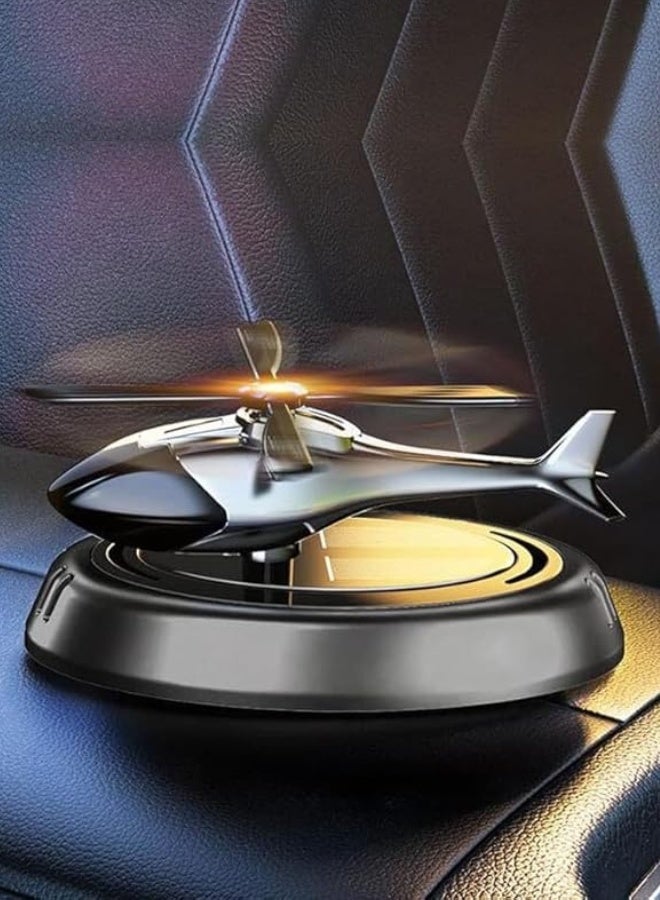 معطر سيارة فاخر بتصميم طائرة هليكوبتر دوارة – طاقة شمسية، رائحة طبيعية ثابتة، ديكور راقٍ لواجهة السيارة - Image 3