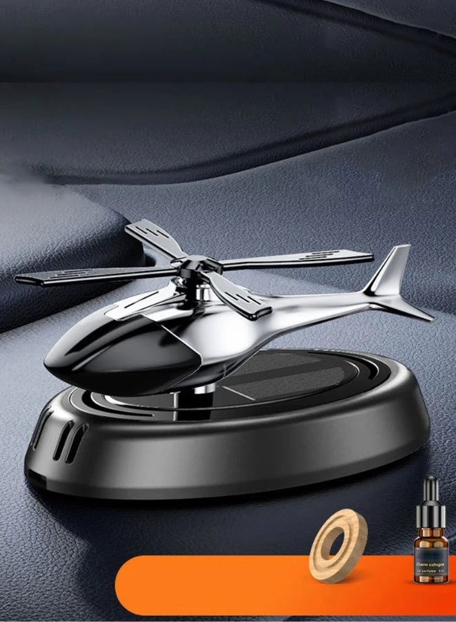معطر سيارة فاخر بتصميم طائرة هليكوبتر دوارة – طاقة شمسية، رائحة طبيعية ثابتة، ديكور راقٍ لواجهة السيارة - Image 2
