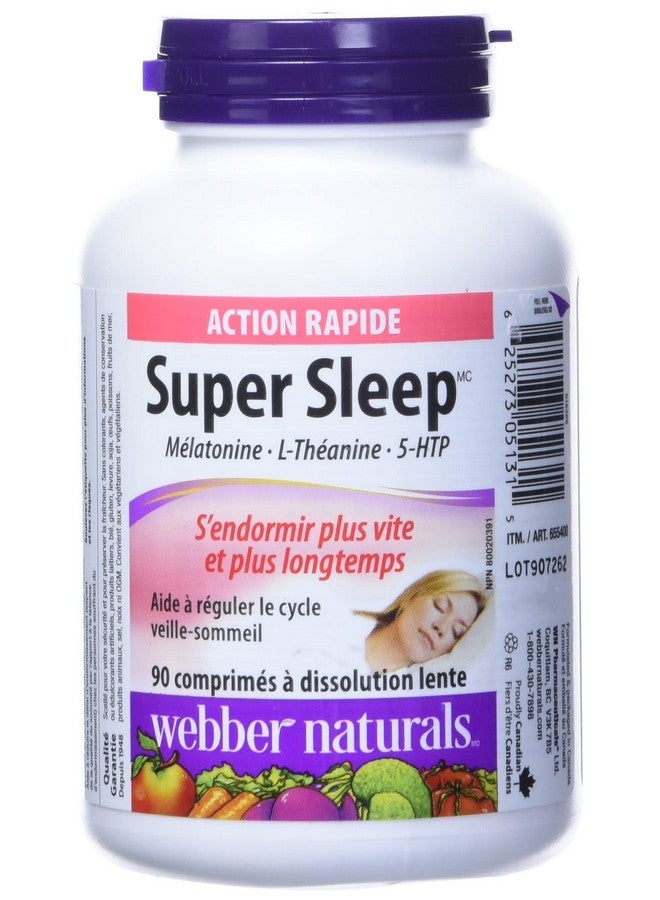 Webber naturals ويببر ناتشورالز سوبر سليب ميلاتونين بلس إل-ثيانين و 5-HTP، 90 قرص ذائب ناعم - Image 2