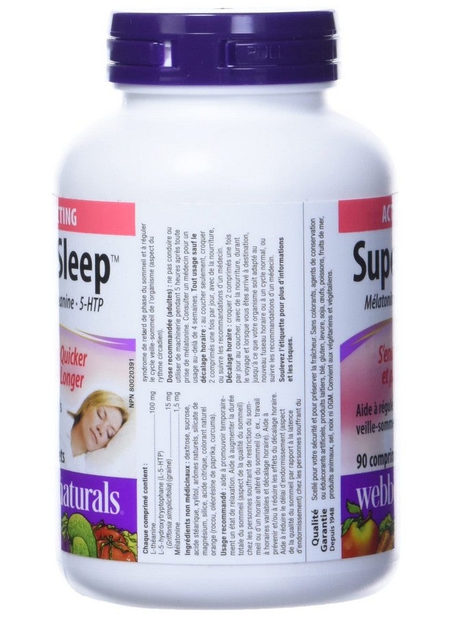 Webber naturals ويببر ناتشورالز سوبر سليب ميلاتونين بلس إل-ثيانين و 5-HTP، 90 قرص ذائب ناعم - Image 4