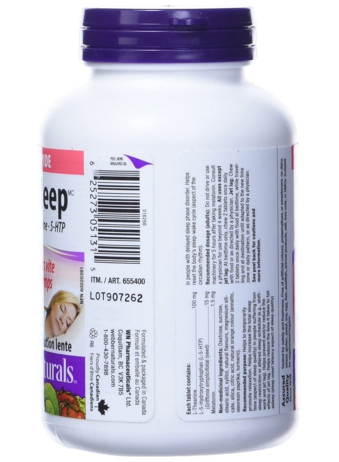 Webber naturals ويببر ناتشورالز سوبر سليب ميلاتونين بلس إل-ثيانين و 5-HTP، 90 قرص ذائب ناعم - Image 3