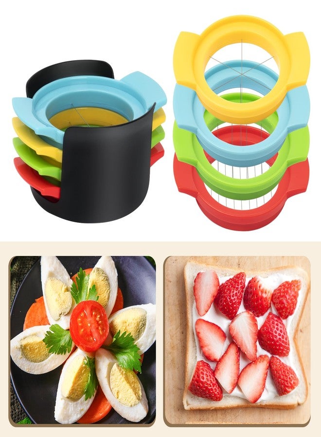 Hobychild Egg Slicer, 4-in-1 Stainless Wire Egg Slicer for ard Boiled Eggs, Soft Fruit & More - Effortless Egg Cutter for Salads, Sandwiches, Charcuterie Boards - (Perfect for Strawberries, Bananas, Grapes) - Image 2