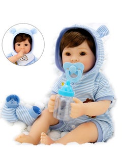 Lifelike Reborn Baby Dolls Blue Bassinet 18 Inch Realistic Newborn Boy Doll With Weighted Soft Body With 8 Piece Monkey Toy Carrier Bed Set - pzsku/ZB13AEB36E54CC5BE4C43Z/45/_/1697270483/df83a8ff-52d6-4bbc-b9c4-ac2bf3963c1b