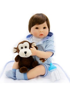 Lifelike Reborn Baby Dolls Blue Bassinet 18 Inch Realistic Newborn Boy Doll With Weighted Soft Body With 8 Piece Monkey Toy Carrier Bed Set - pzsku/ZB13AEB36E54CC5BE4C43Z/45/_/1697270488/91d294e2-1570-44b3-8ac4-a69888d515a3