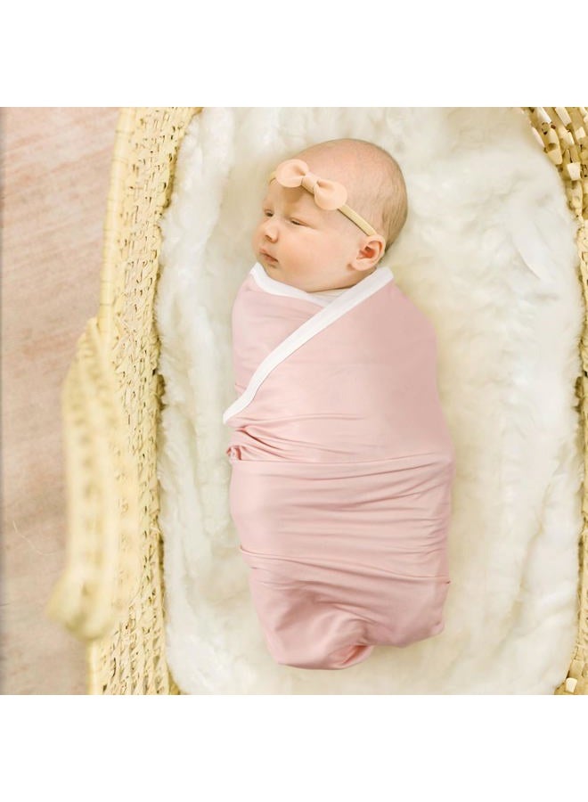 GRSSDER Baby Blankets Super Soft Jersey Knit Swaddle Blanket for Baby Girls and Boys, Double Layer Receiving Blankets 34 x 44 Inches, Extra Large for Baby Swaddling, Pink Rose - Image 3