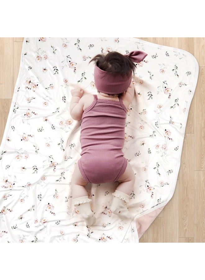 GRSSDER Baby Blankets Super Soft Jersey Knit Swaddle Blanket for Baby Girls and Boys, Double Layer Receiving Blankets 34 x 44 Inches, Extra Large for Baby Swaddling, Pink Rose - Image 5