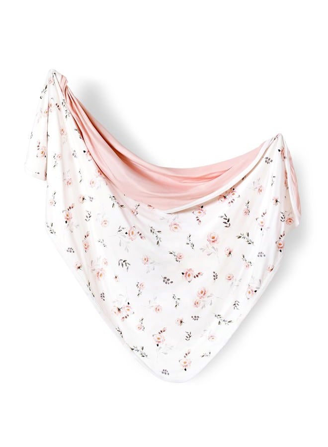 GRSSDER Baby Blankets Super Soft Jersey Knit Swaddle Blanket for Baby Girls and Boys, Double Layer Receiving Blankets 34 x 44 Inches, Extra Large for Baby Swaddling, Pink Rose - Image 1