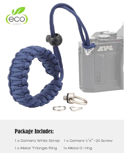 Rigdance Paracord Camera Wrist Strap Lanyard with Screw for DJI Osmo Pocket 3, for Insta 360 X5 X3, X4, X2, Universal Hand Strap for DSLR Cameras, Action Cameras, Selfie Sticks (Grayish-blue) - Image 2