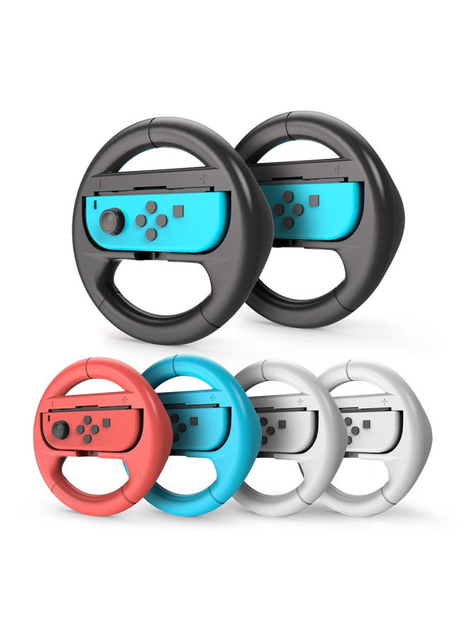 Nintendo Joy-con Steering Wheel Switch  Switch OLED Handle Steering Wheel Bracket Grip-Product Color:Round Handle Grip White  - Image 2