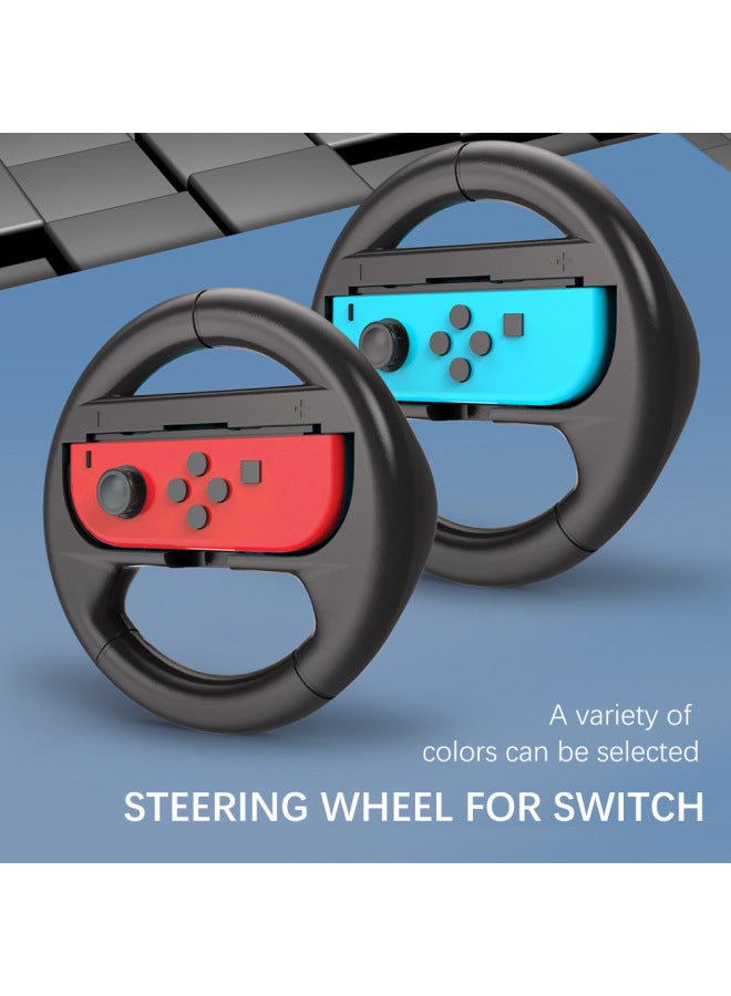 Nintendo Joy-con Steering Wheel Switch  Switch OLED Handle Steering Wheel Bracket Grip-Product Color:Round Handle Grip White  - Image 3