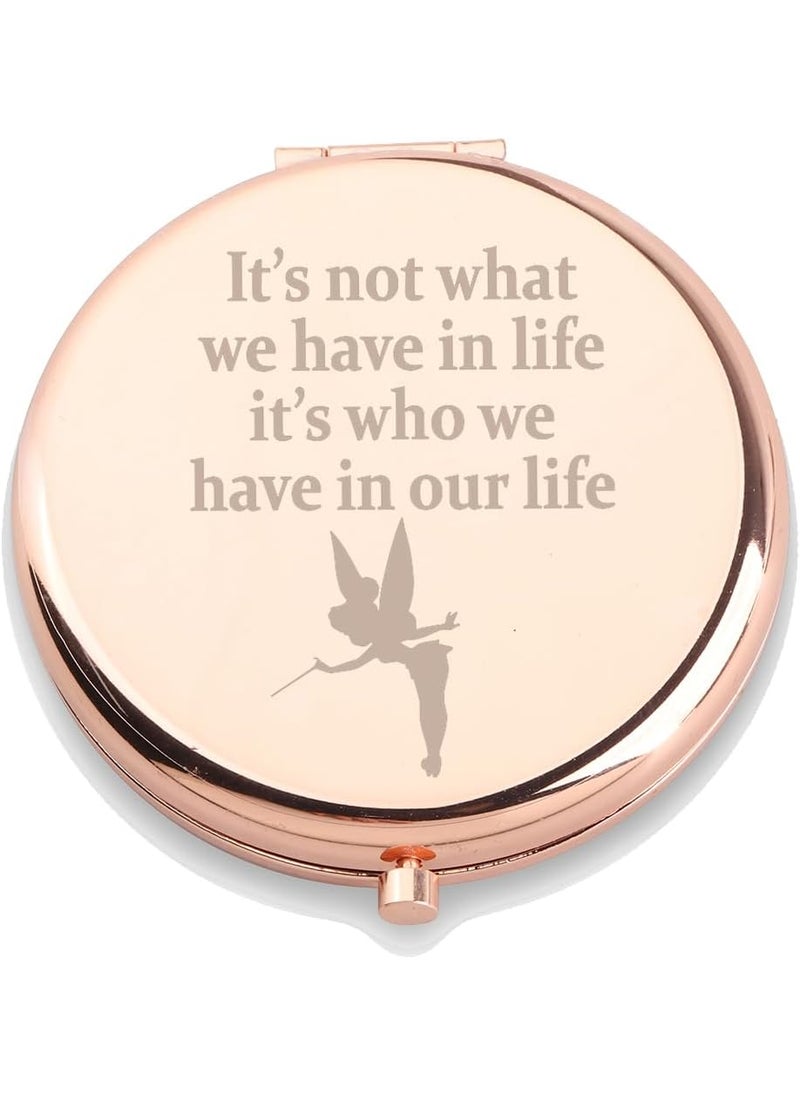 WUSUANED - WUSUANED Fairy Tale Pixie Makeup Mirror It’s Not What We Have in Life It’s Who We Have in Our Life Jewelry Pixie Gift Peter Gift Cartoon Fan Gift(Pixie Lover Mirror) - Image 1