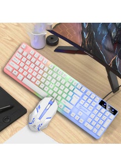 GTX300 Wired Gaming Keyboard Mouse Combo with Rainbow Light GTX350 white glow
