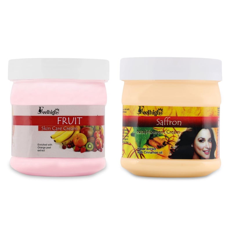 Feelhigh Face and Body Fruit Nourshing Cream500gm And Saffron Smoothning Cream 500gm Skin care and Facial Products Man woman - Image 1