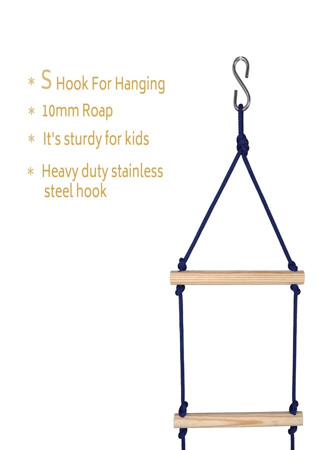 BOFFLE سلم حبال للأطفال من بوفل | درج تسلق للأطفال | ميزان خشبي للأطفال للنشاط البدني | ألعاب داخلية وخارجية للأطفال من 3 إلى 10 سنوات - Image 4