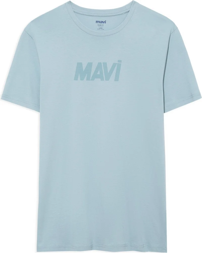 مافي Blue Men's Blue Logo Printed Blue T-Shirt 066846-70838