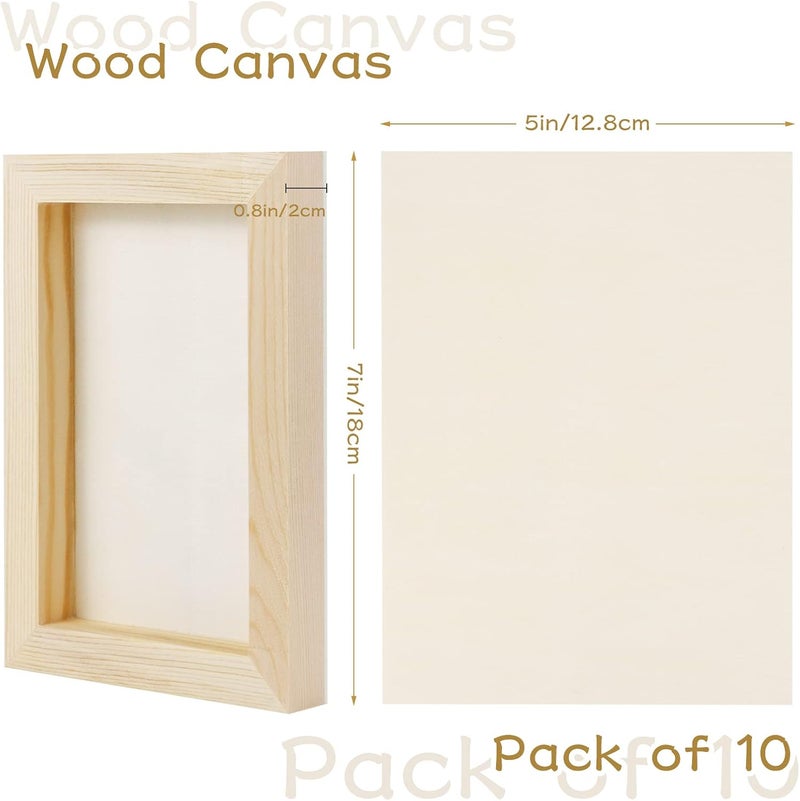 ARS 10 Pcs 5x7 Wood Panel Boards, Unfinished Wood Canvas Wooden for Painting, Arts, Pouring Use with Oils, Acrylics - Image 2