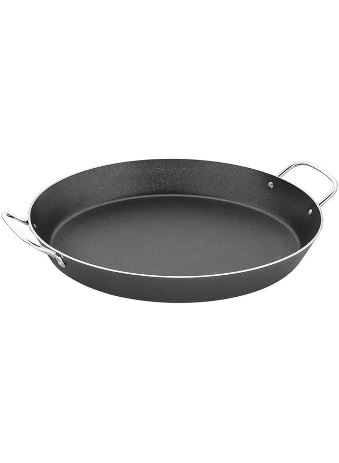 TRAMONTINA Loreto Graphite 38cm 5.4L Aluminum Paella Pan with Interior Starflon Max PFOA Free Nonstick Coating and Metallic Handles  - Image 1