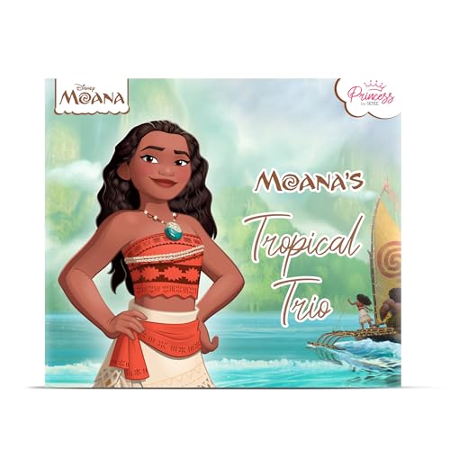 RENEE Princess Disney Moana’s Tropical Trio Nail & Lip Kit For Preteens | Includes Moana’s Island Magic & Island Adventure Stick On Nails & Moana Beachy Peachy Lip Balm - Image 1