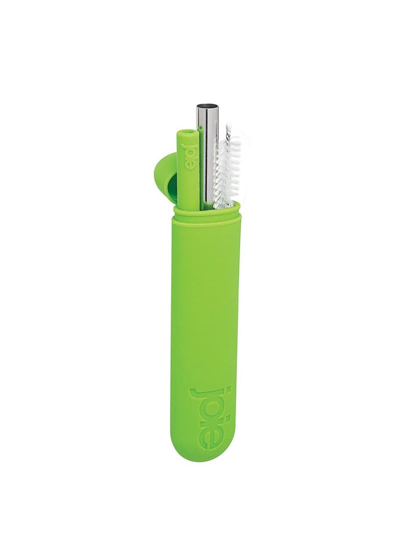 joie - "joie Straw On-The-Go: Portable and Reusable Drinking Companion, Portable and Reusable Straw, Compact and Collapsible Straw, Eco-friendly, Stainless Steel straw with cleaning Brush, Assorted 1 Piece. - Image 1