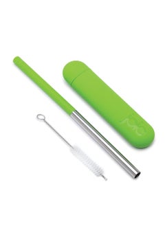 joie "joie Straw On-The-Go: Portable and Reusable Drinking Companion, Portable and Reusable Straw, Compact and Collapsible Straw, Eco-friendly, Stainless Steel straw with cleaning Brush, Assorted 1 Piece.  - Image 4