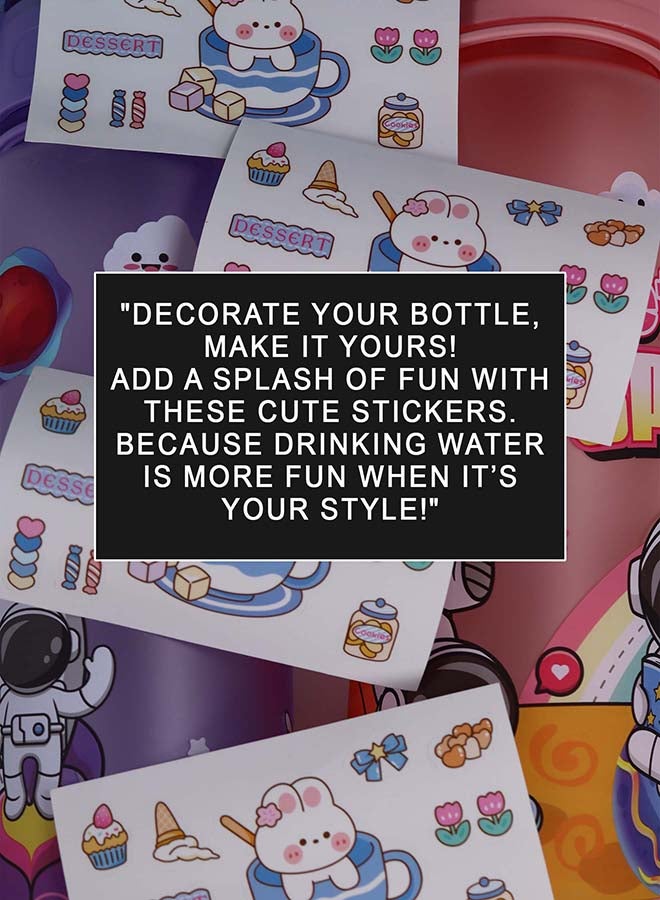 Toshionics Large 1000 ML Kids Water Bottle with Straw and Flip Lid – Handle and Strap - Leakproof BPA-Free Plastic, Space-Themed Astronaut Design, Includes Sticker Sheet, Non-Toxic Material, Wide Mouth, Lightweight and Durable, Suitable for School, Travel, and Outdoor Use – Reusable Bottle for Everyone Everywhere - Image 5