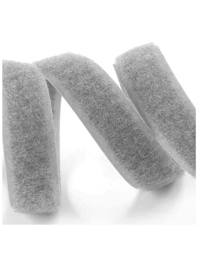 Generic 1 x meter Hook and 1 x meter Width 5 Cm Loop Velcro Scotch Sew on Hook and Loop Tape Non-Adhesive Nylon Hook Loop Tape Fabric (Grey)  - Image 2