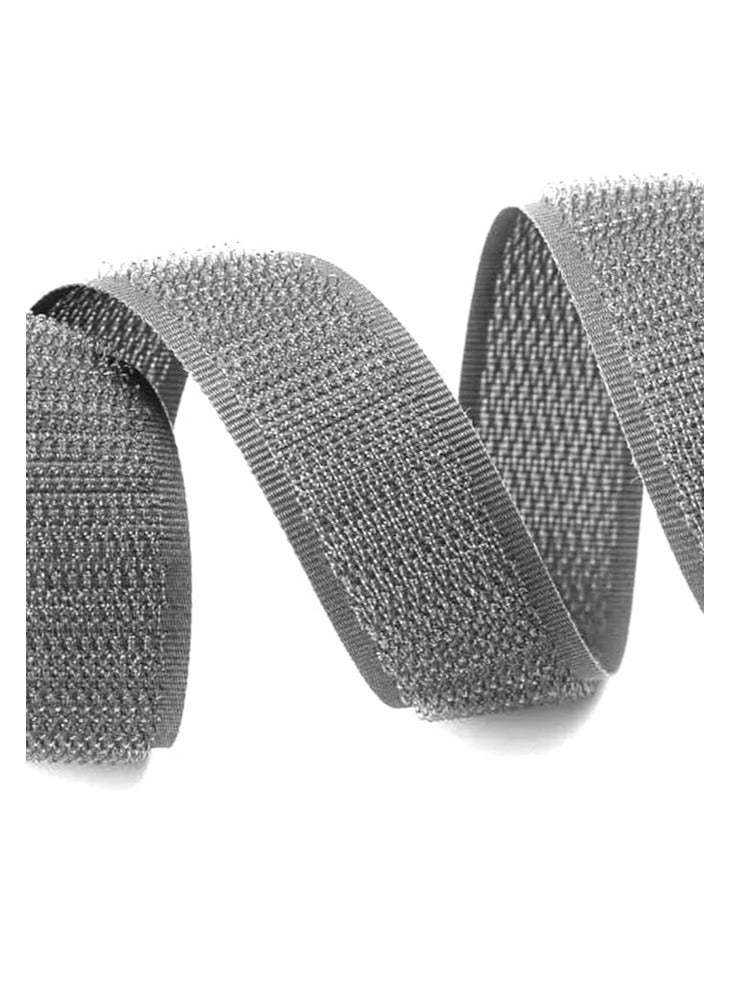 Generic 1 x meter Hook and 1 x meter Width 5 Cm Loop Velcro Scotch Sew on Hook and Loop Tape Non-Adhesive Nylon Hook Loop Tape Fabric (Grey)  - Image 3