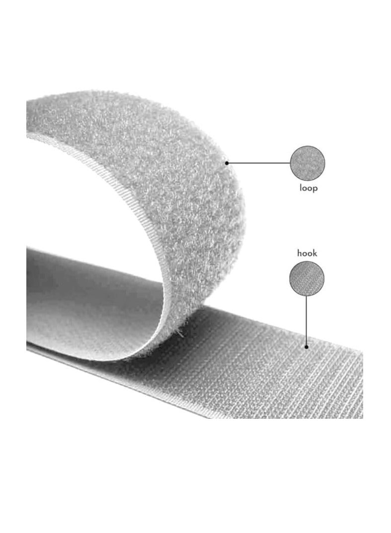 Generic 1 x meter Hook and 1 x meter Width 5 Cm Loop Velcro Scotch Sew on Hook and Loop Tape Non-Adhesive Nylon Hook Loop Tape Fabric (Grey)  - Image 5