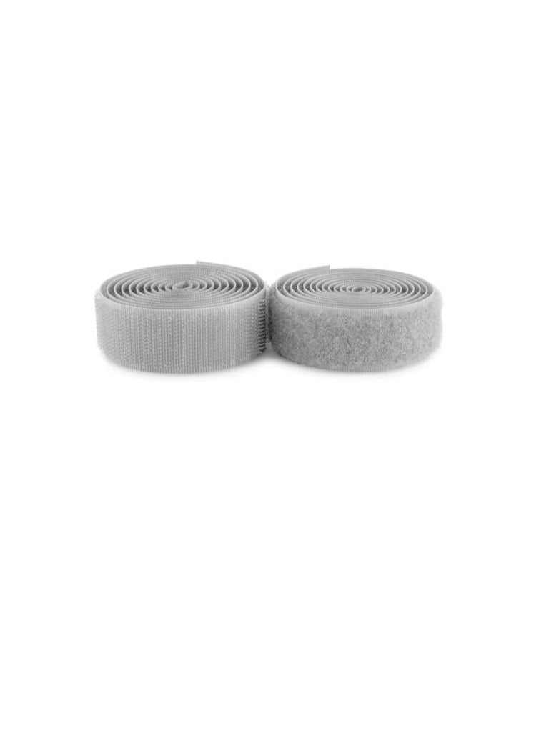 Generic 1 x meter Hook and 1 x meter Width 5 Cm Loop Velcro Scotch Sew on Hook and Loop Tape Non-Adhesive Nylon Hook Loop Tape Fabric (Grey)  - Image 4