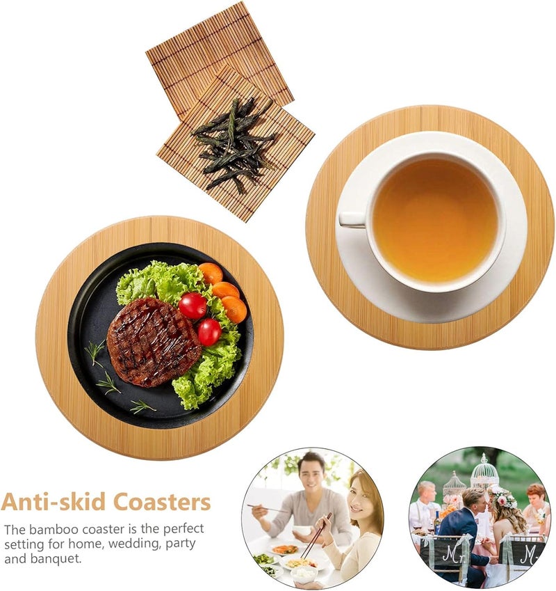 PRAMANTA 2Pcs Non-Slip Wooden Hot Pot Stand for Hot Utensils in Kitchen, Vessel Stand for Kitchen Dining Table Trivets for Hot Pot Pan - Image 3