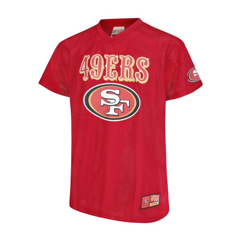 Ultra Game Youth NFL Official Super Soft Supreme Jersey Shirt, San Francisco 49ers, Team Color, 14-16 - Image 1
