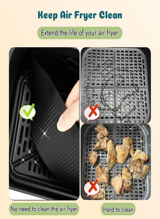 BYKITCHEN بطانات سيليكون صغيرة للمقلاة الهوائية من BYKITCHEN، مناسبة للمقلاة الهوائية سعة 1.5 إلى 3 كوارت، بطانة سيليكون صغيرة قابلة لإعادة الاستخدام مقاس 5.5 بوصة، متوافقة مع قلايات CHEFMAN سعة 2 كوارت، وCosori سعة 2.1 كوارت، وDash سعة 2.6 كوارت، وInstant Vortex سعة 2 كوارت. - Image 4