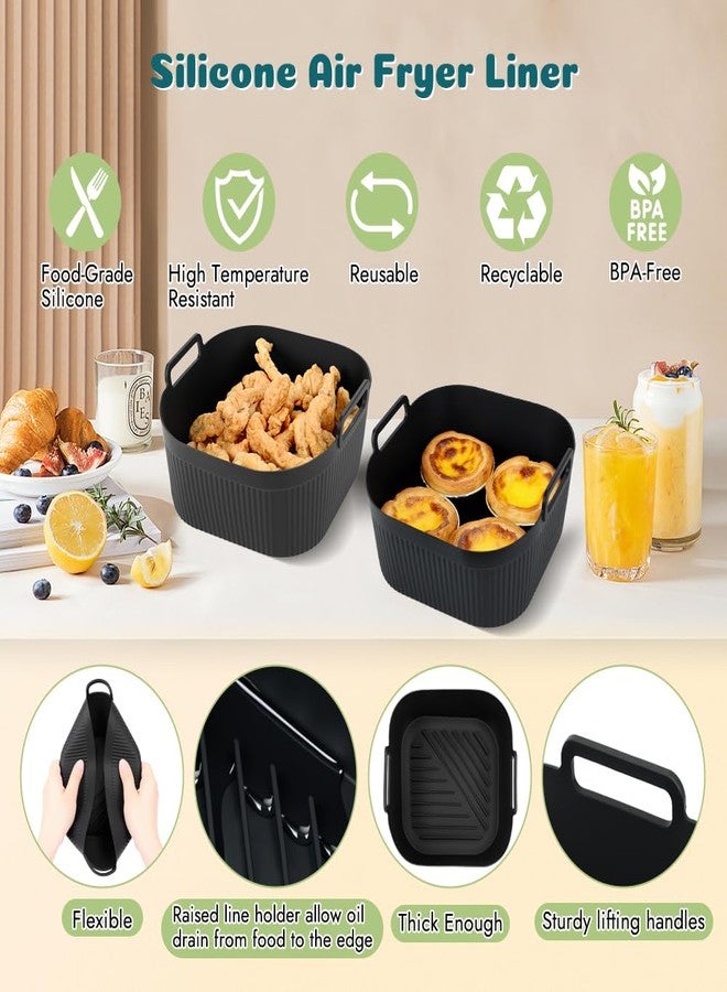 BYKITCHEN بطانات سيليكون صغيرة للمقلاة الهوائية من BYKITCHEN، مناسبة للمقلاة الهوائية سعة 1.5 إلى 3 كوارت، بطانة سيليكون صغيرة قابلة لإعادة الاستخدام مقاس 5.5 بوصة، متوافقة مع قلايات CHEFMAN سعة 2 كوارت، وCosori سعة 2.1 كوارت، وDash سعة 2.6 كوارت، وInstant Vortex سعة 2 كوارت. - Image 5