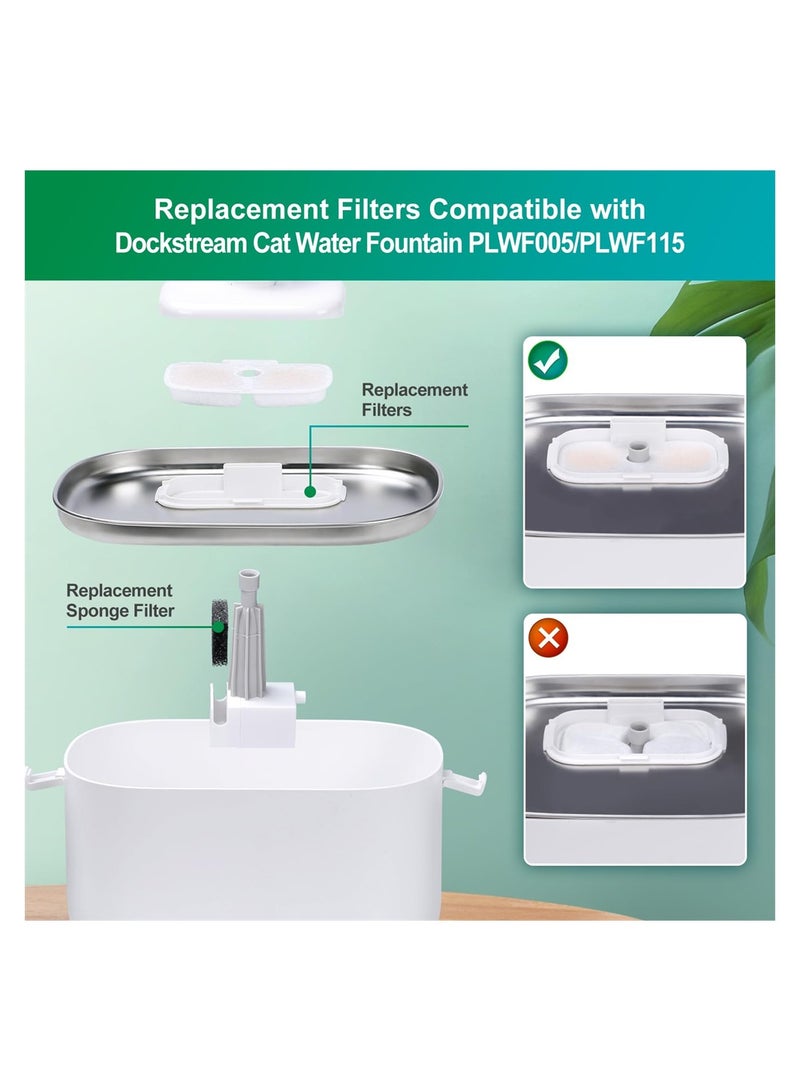 SYOSI Cat Water Fountain Filter, 4 Pack Replacement Filters for Dockstream 2.5L/84oz Cat Fountain PLWF005/PLWF115, Triple Filtration System Replacement Filters for Ultra Quiet Pet Water Fountain  - Image 2