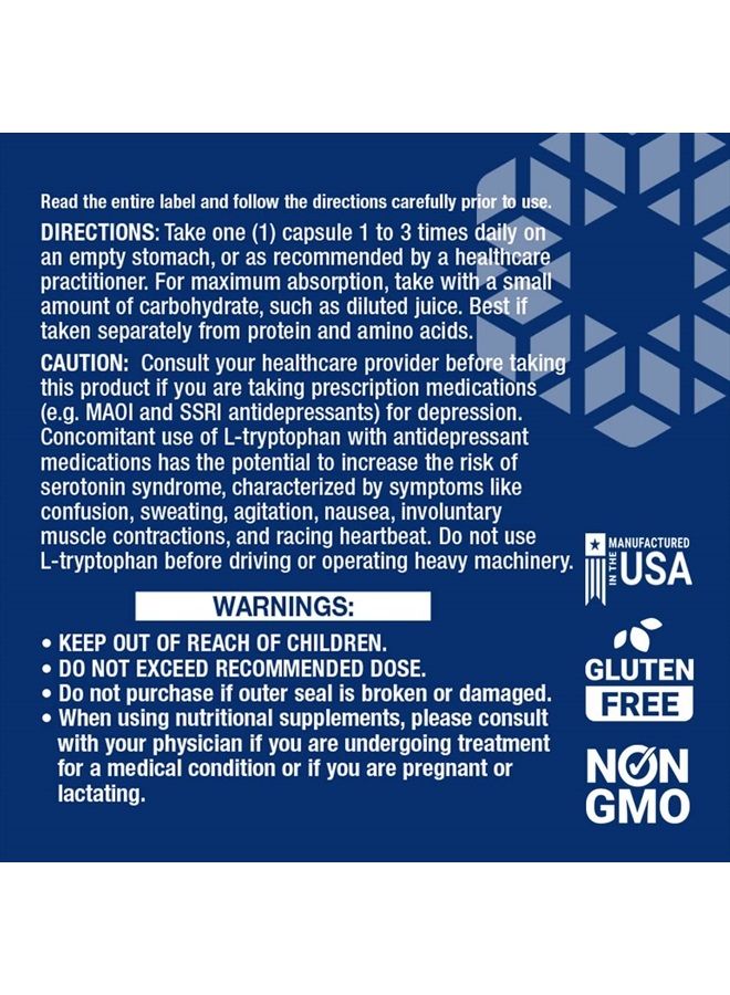 Life Extension L-Tryptophan 500 mg – L-Tryptophan Supplement for Healthy Sleep and Stress Response Support – Gluten-Free, Non-GMO, Vegetarian – 90 Capsules - Image 3