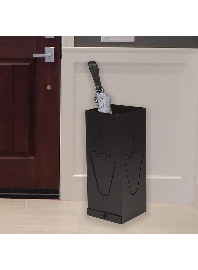 THE BESTSELLERS THE BESTSELLERS Laser Cut Metal Umbrella Stand With Removable Drip Tray (Black, 50 M, 20 Cm, 20 Cm) - Image 4