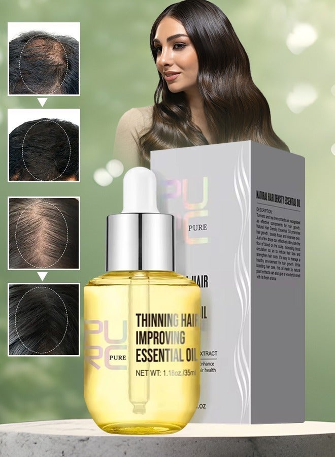 PURC Thinning Hair Improving Essential Oil Hair Density Serum for Hair Growth Promotes Thicker Healthier Rapid Hair Growth Serum for Men and Women Hair Regrowth Essential Oil 35ml - Image 1