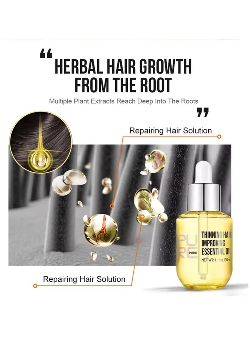 PURC Thinning Hair Improving Essential Oil Hair Density Serum for Hair Growth Promotes Thicker Healthier Rapid Hair Growth Serum for Men and Women Hair Regrowth Essential Oil 35ml - Image 3