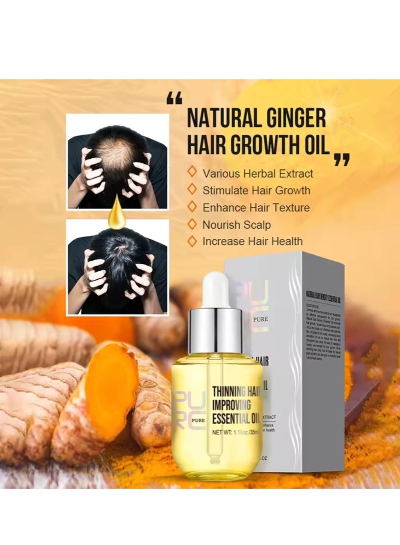 PURC Thinning Hair Improving Essential Oil Hair Density Serum for Hair Growth Promotes Thicker Healthier Rapid Hair Growth Serum for Men and Women Hair Regrowth Essential Oil 35ml - Image 2