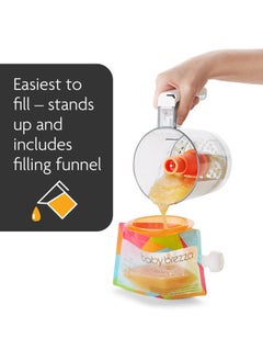 Baby Brezza Reusable Baby Food Storage Pouches, 10 Pack 7oz - Make Organic Food Puree for Kids or Toddlers and Store in Refillable Squeeze Pouches, Bulk Set is Freezer Safe & Washable  - Image 4