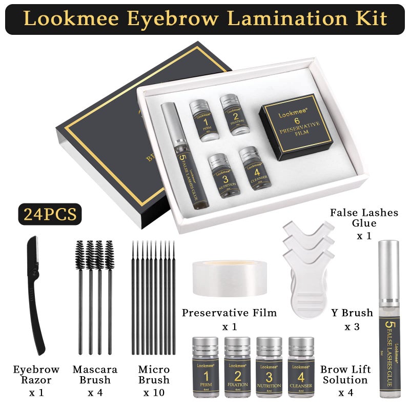 Lookmee Eyebrow Lamination Kits, Professional Instant Eyebrow Lift Kit, At Home DIY Long Lasting Eyebrow Perming Kit for Fuller and Messy Eyebrows - Image 3