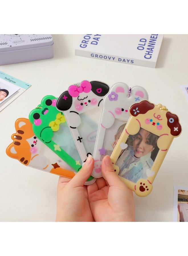 NIBEMINENT 1 - Piece PVC Cartoon Creativity Kpop Photo Card Holder Pendant Key Chain ID Badge Holder ID Card Holder Photo Card Protector for School ID Office ID Access Card for Women Girls - Image 3