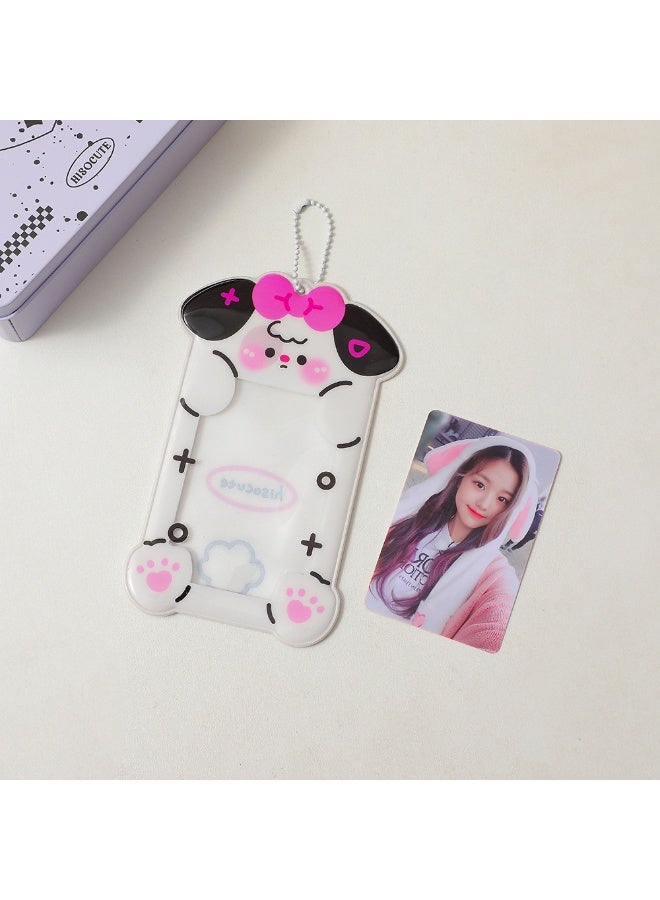 NIBEMINENT 1 - Piece PVC Cartoon Creativity Kpop Photo Card Holder Pendant Key Chain ID Badge Holder ID Card Holder Photo Card Protector for School ID Office ID Access Card for Women Girls - Image 1