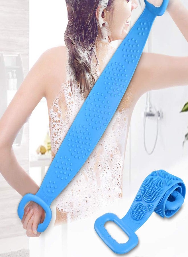 Brajin Silicone Body Scrubber/Bath Body Cleaning Belt/Skin Brush Belt/Exfoliating/Exfoliator Body Washable Scrubber for Skin/Bathing/Body Dirt Removal for Kids Men's & Women (Multicolor) - Image 1